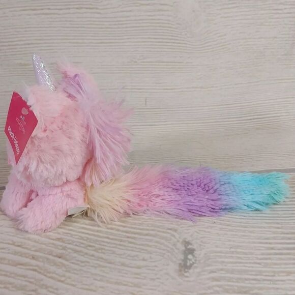Pink Unicorn Plush Toy with Glitter Horn & Pastel Rainbow Tail - Picture 10 of 15